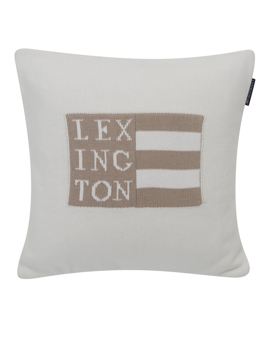 LEXINGTON ZIERKISSEN "FLAG KNITTED SHAM BEIGE/WHITE" 50x50